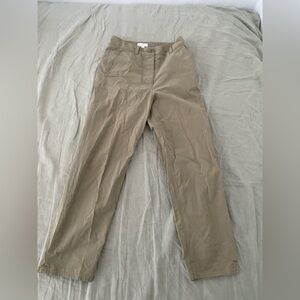 Cream and tan Cod straight leg trousers #trousers